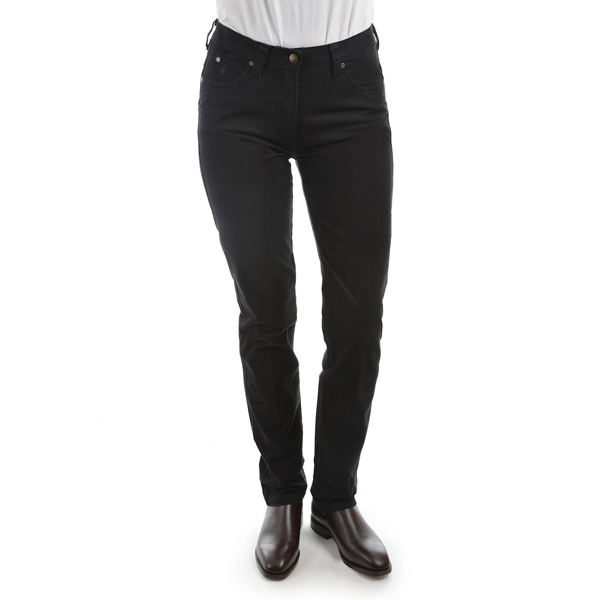 Thomas Cook Women’s Stretch Moleskin Slim Leg Wonder Jean Black 32’’ Leg
