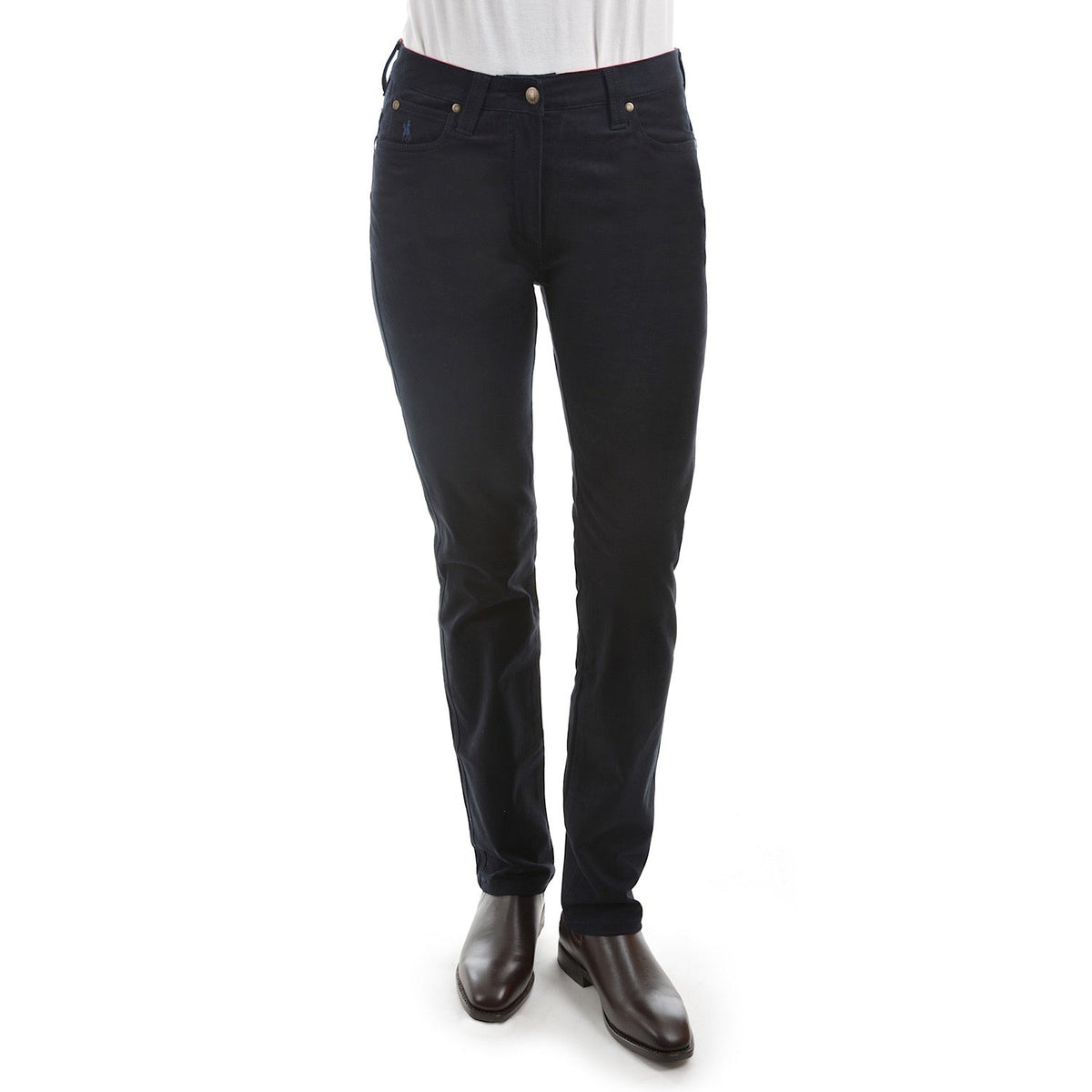 Thomas Cook Womens Stretch Moleskin Slim Leg Wonder Jean Navy 32’’ Leg