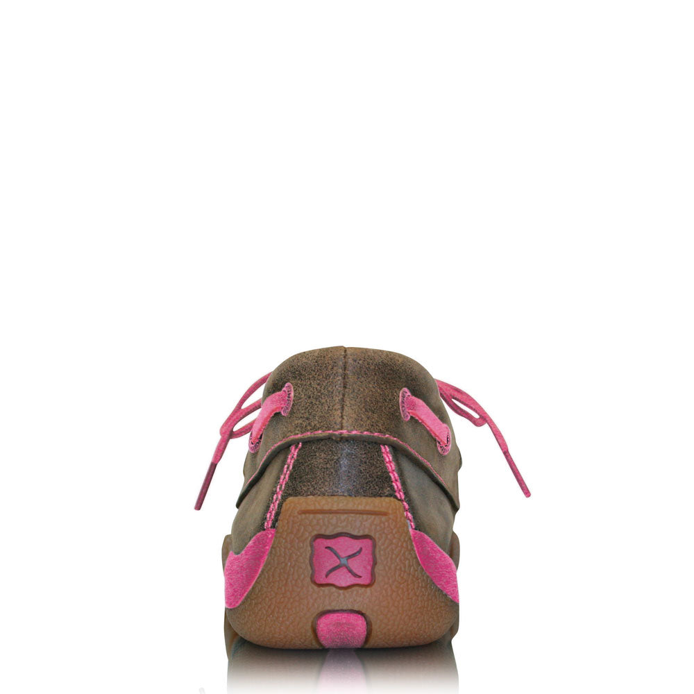 Twisted X Women’s Breast Cancer Awareness Pink Ribbon Mocs Lace Up Bomber Neon Pink
