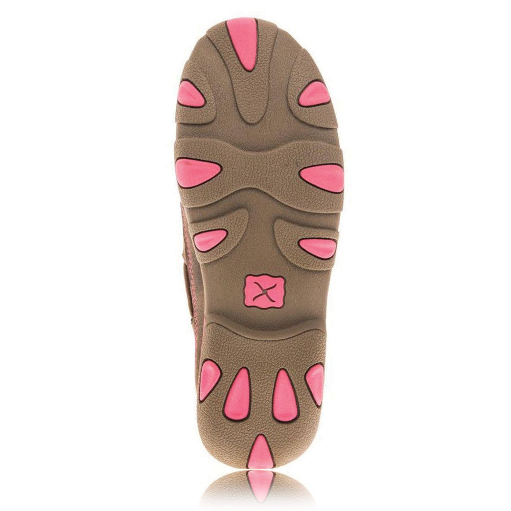 Twisted X Women’s Breast Cancer Awareness Pink Ribbon Mocs Lace Up Bomber Neon Pink