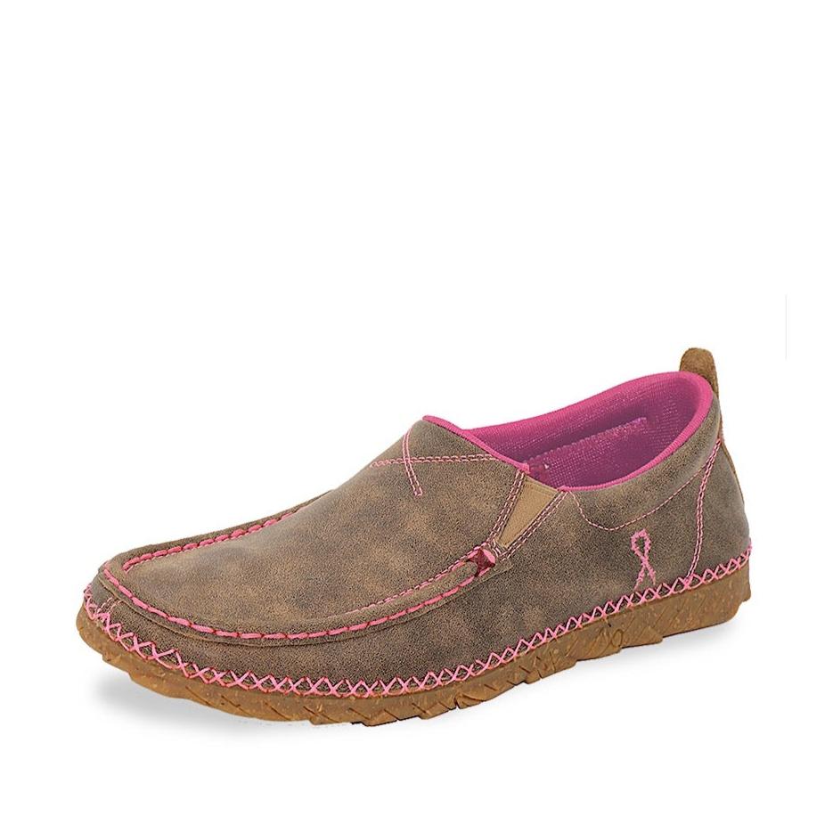 Twisted X Women’s Breast Cancer Awareness Pink Zero-X Slip On-Bomber/Pink