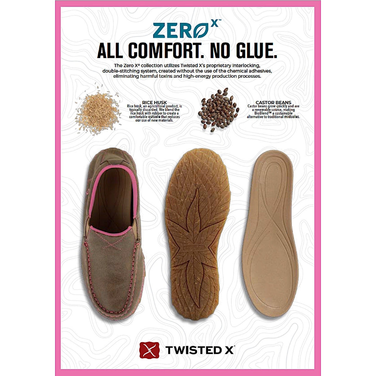 Twisted X Women’s Breast Cancer Awareness Pink Zero-X Slip On-Bomber/Pink