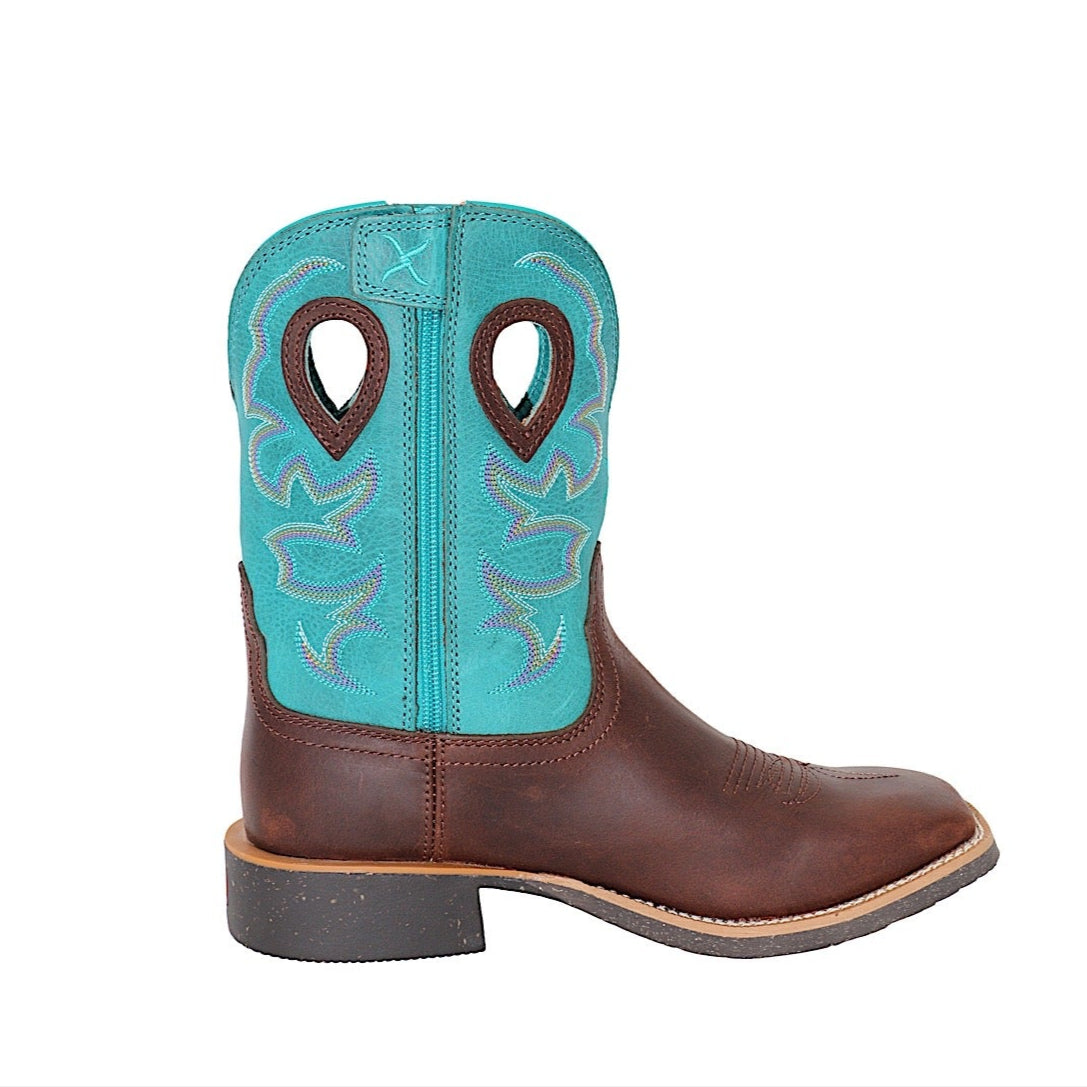 Twisted X Women’s Tech X2 Zip Boot - Chocolate Truffle Ocean Blue