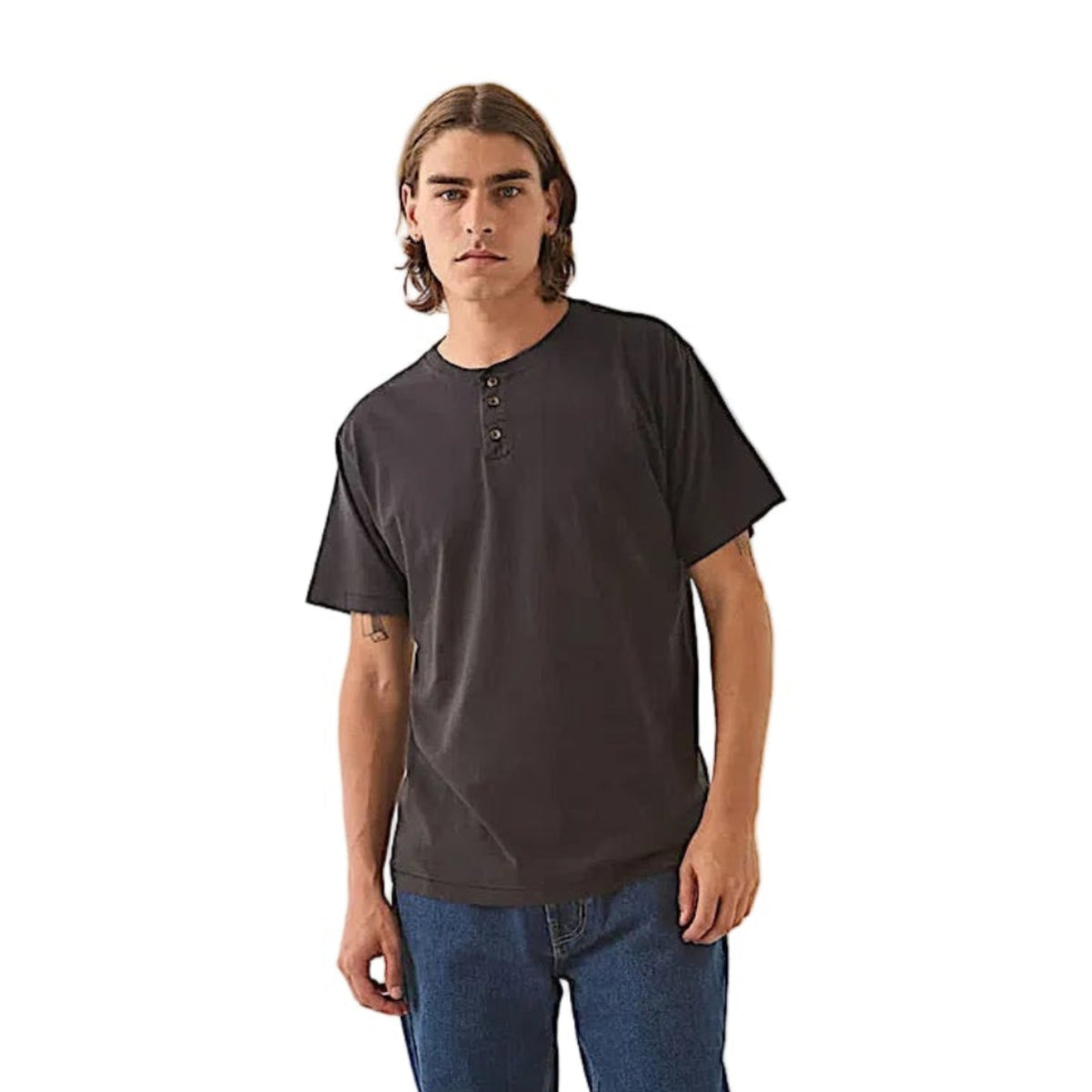 Brixton Men's Baseline Henley T-Shirt - Black
