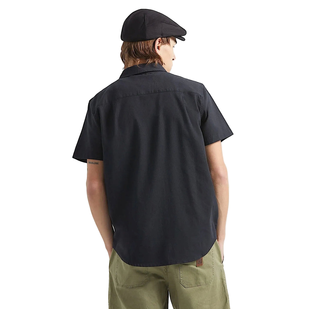 Brixton Men's Sanford Oxford Woven Short Sleeve Shirt - Black