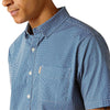 Ariat Men's Modern Fit Miller Short Sleeve Shirt Blue Ridge