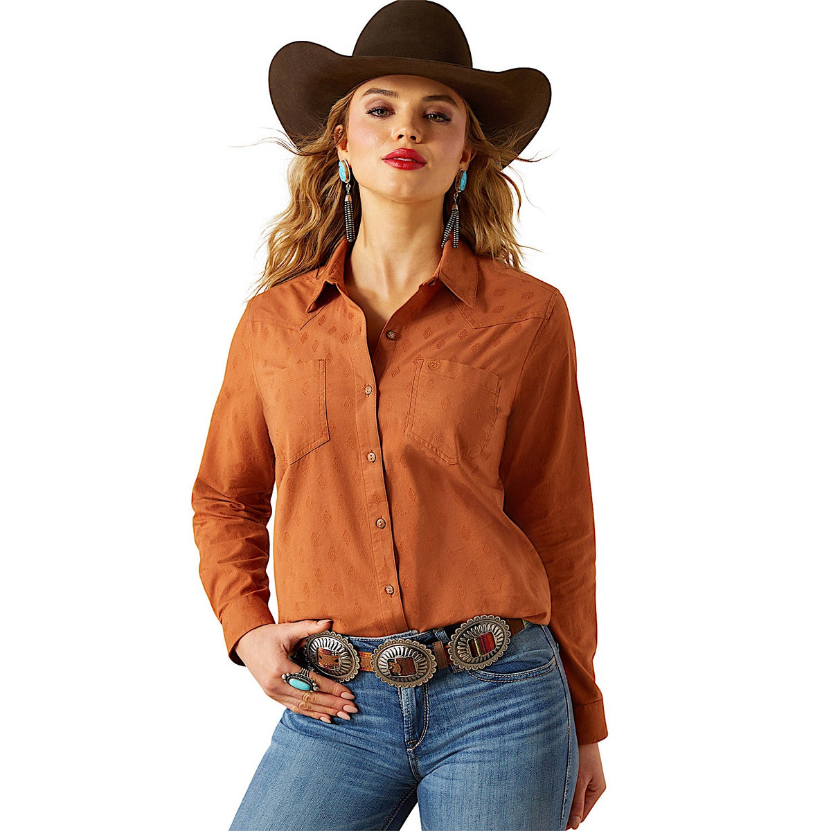 Ariat Women’s Billie Jean Shirt - Glazed Ginger Dobby
