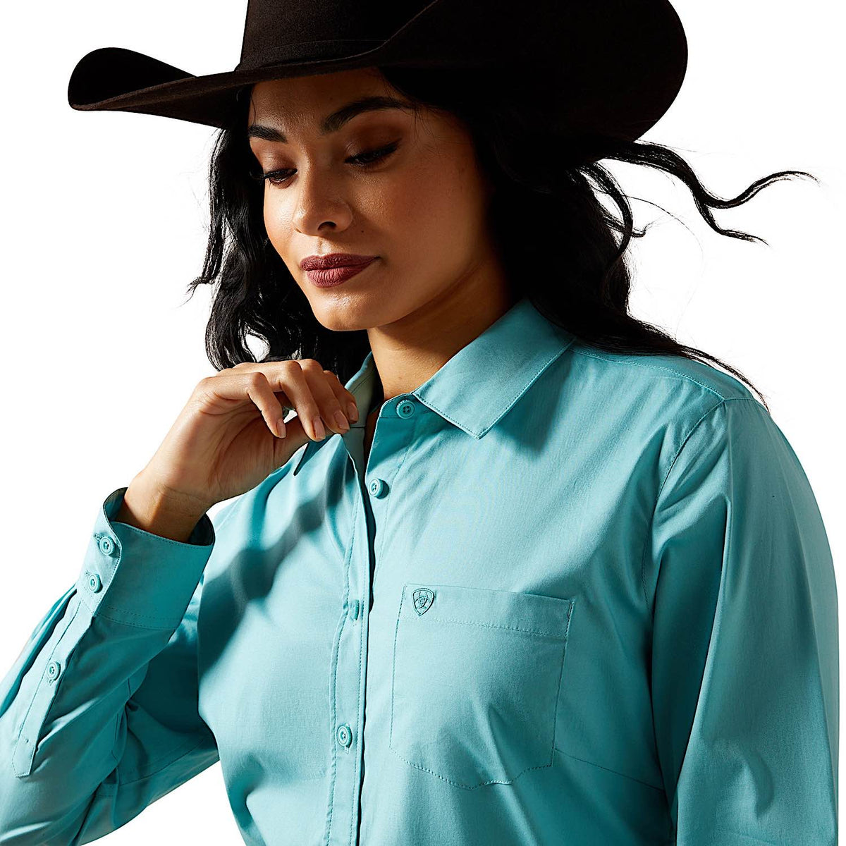 Ariat Women’s Kirby Stretch Shirt - Aqua Sea
