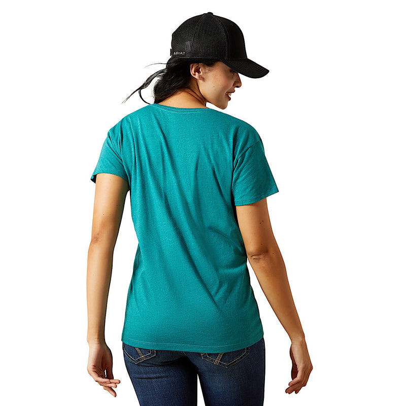 Ariat Women’s SW Brand Lockup T-Shirt - Teal Green Heather
