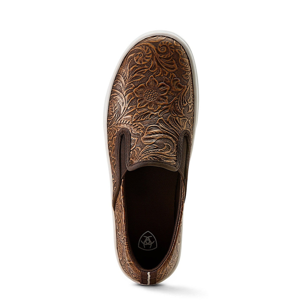 Ariat Womens Skylar Slip on Shoe - Brown Floral Emboss