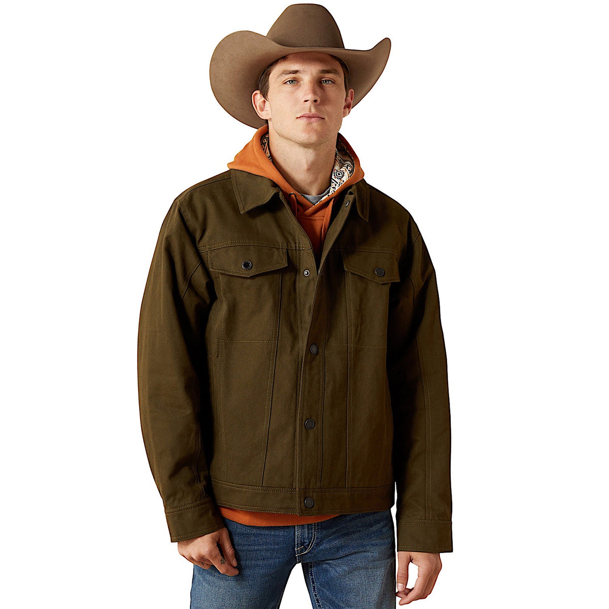 Ariat Men’s Canvas Rancher Jacket - Desert Sand Khaki