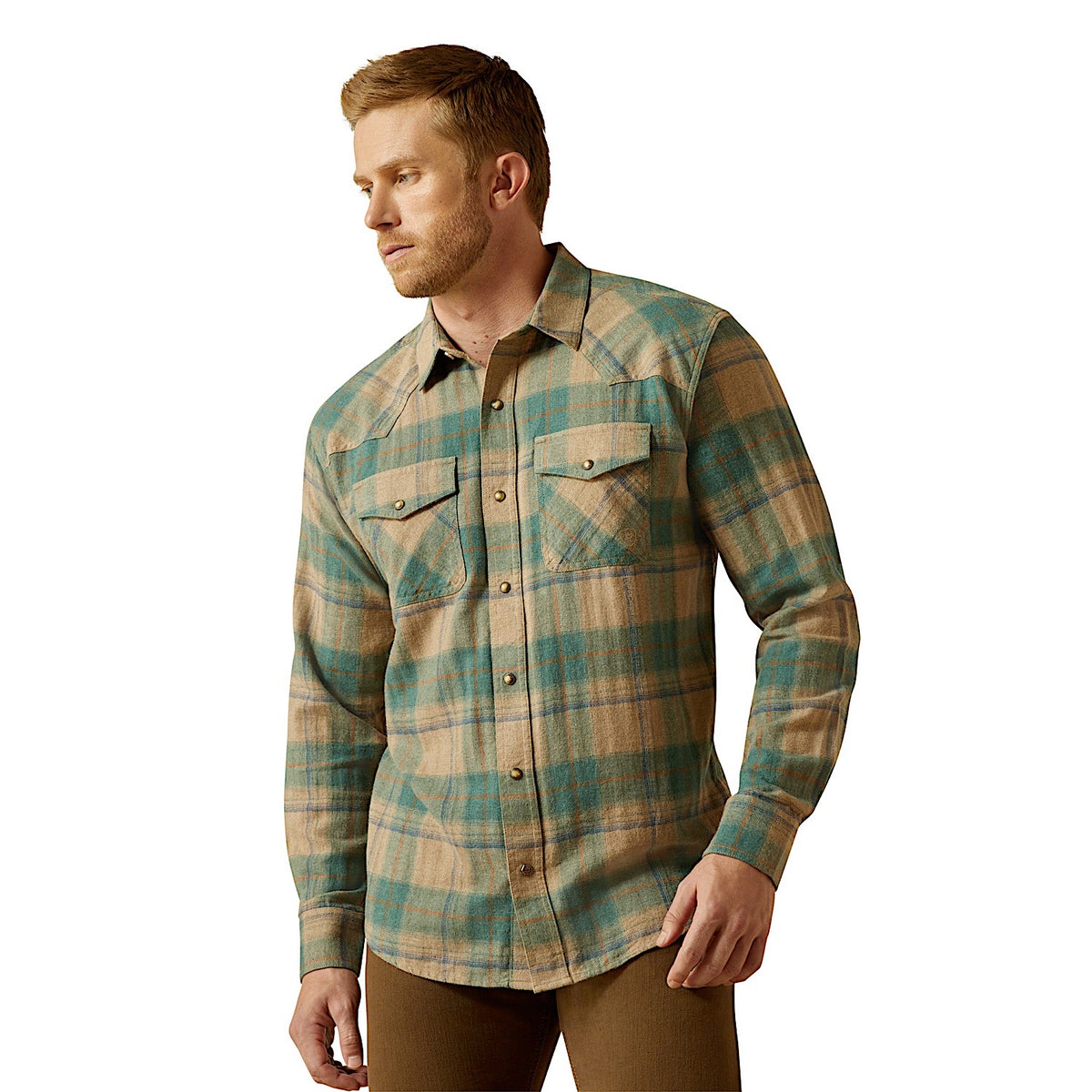 Ariat Men’s Huxlee Retro Fit Shirt - Deep Teal