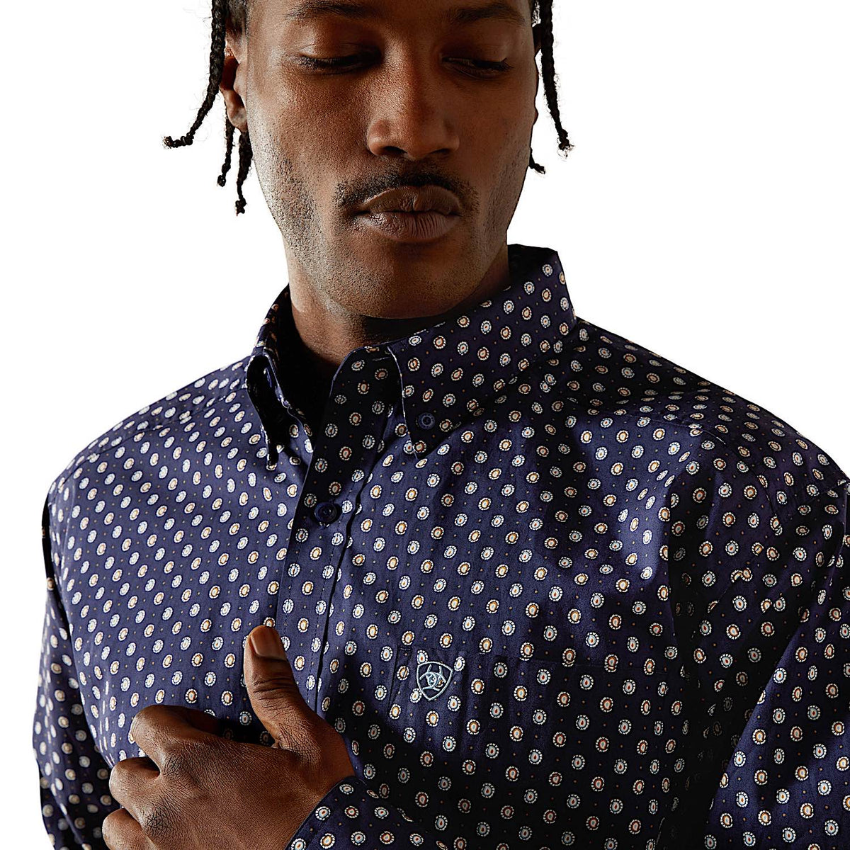 Ariat Men’s Stone Classic Fit Shirt - Dark Blue