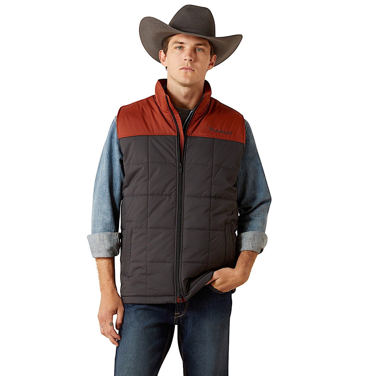 Ariat Men’s Cruis Insulated Vest - Smoked Paprika/Phantom