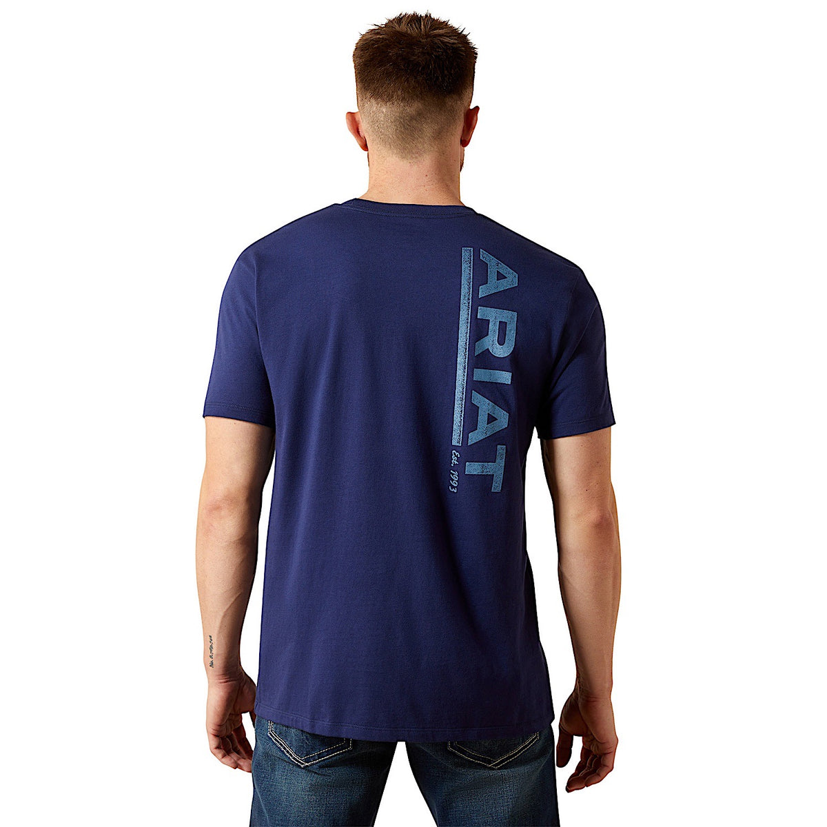 Ariat Men’s New Vertical Logo T-Shirt - Medieval Blue