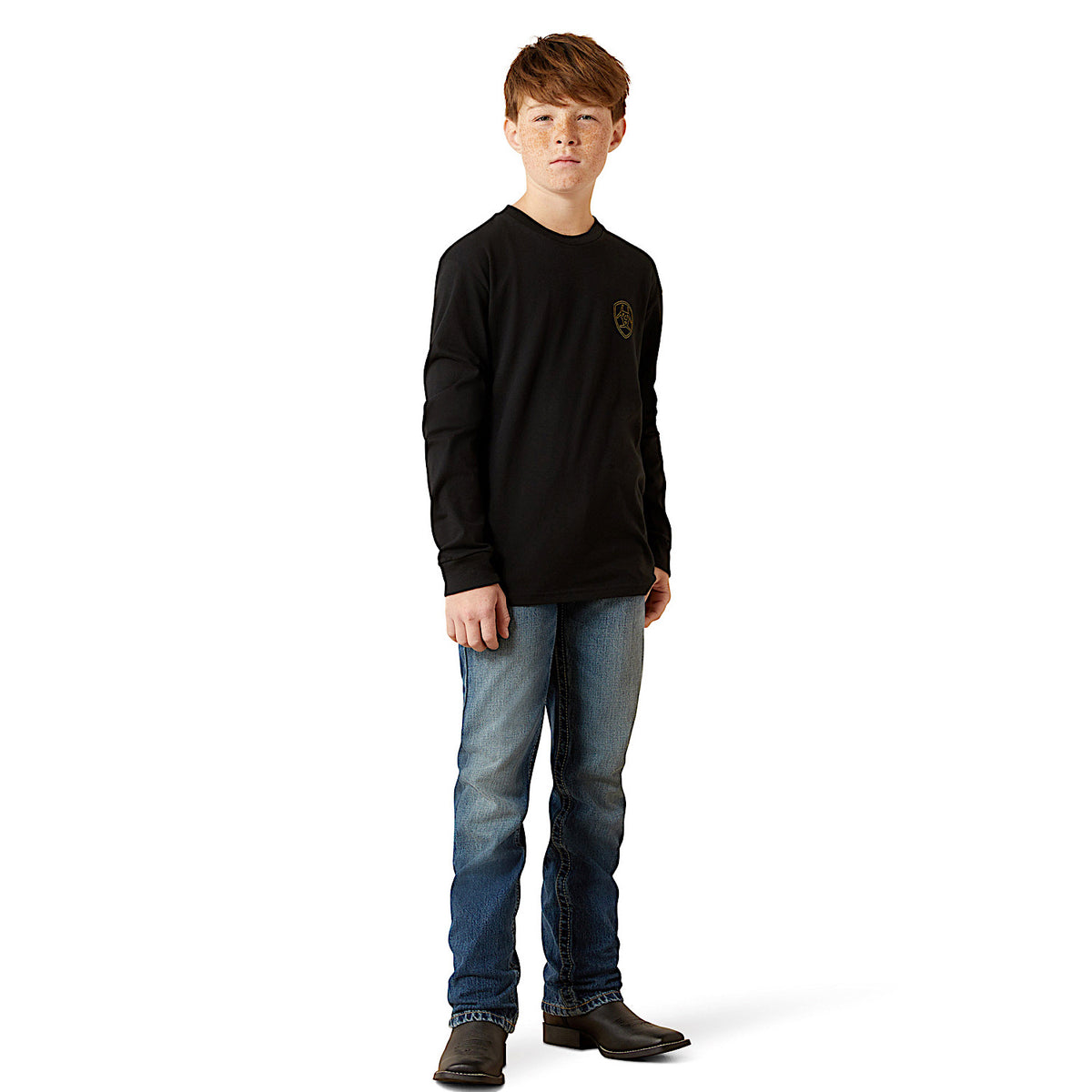 Ariat Boy's Easy Rider Long Sleeve T-Shirt - Black