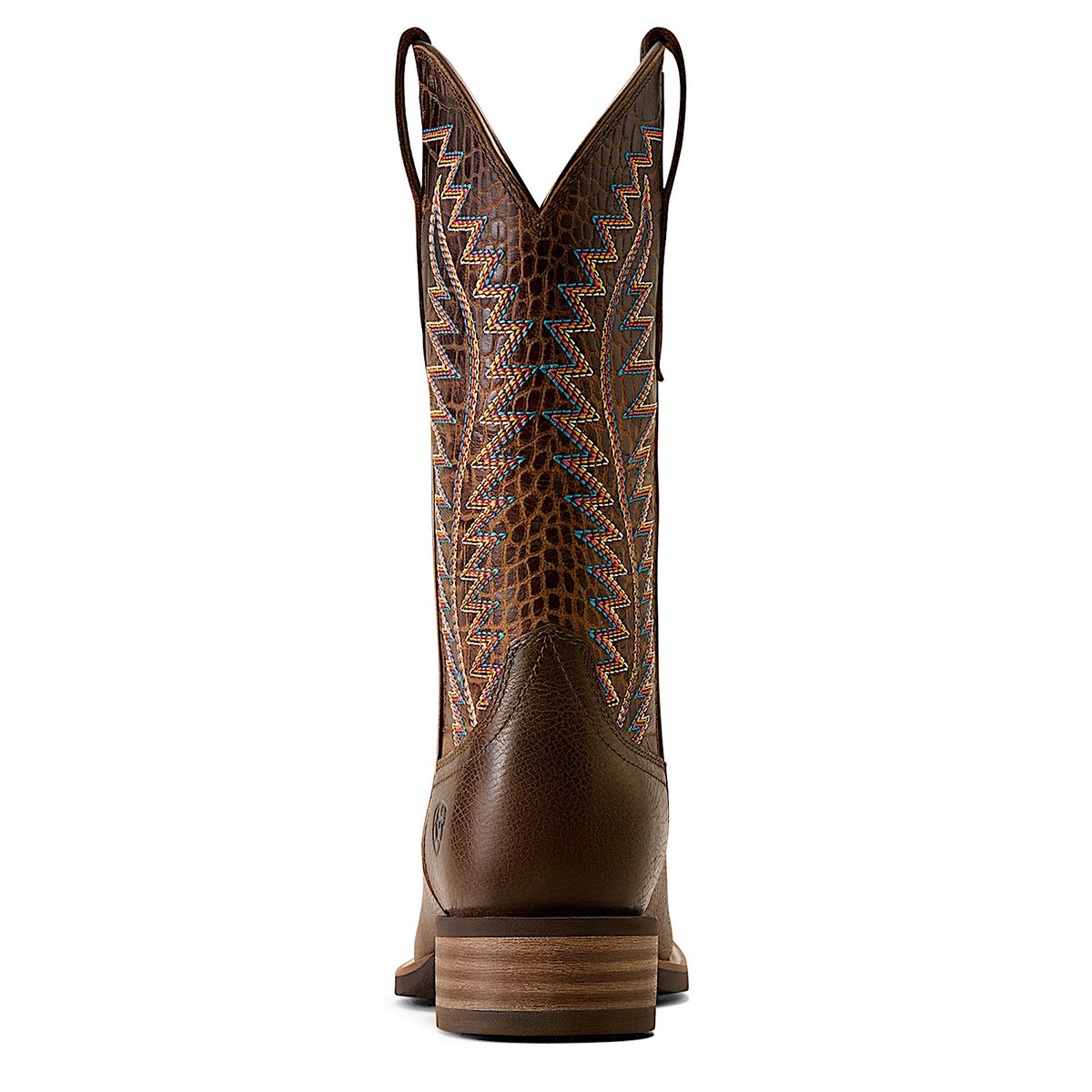 Ariat Women's Monte Vista Wide Square Toe Western Boot - Wicker/Chocolate Croc Print