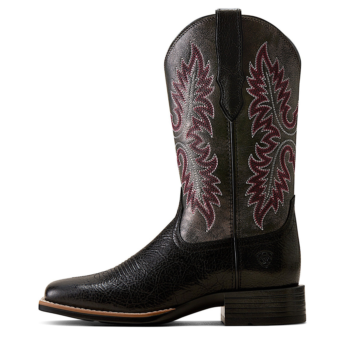 Ariat Women's Canyon Point Wide Square Toe Western Boot - True Black/Metallic Charcoal