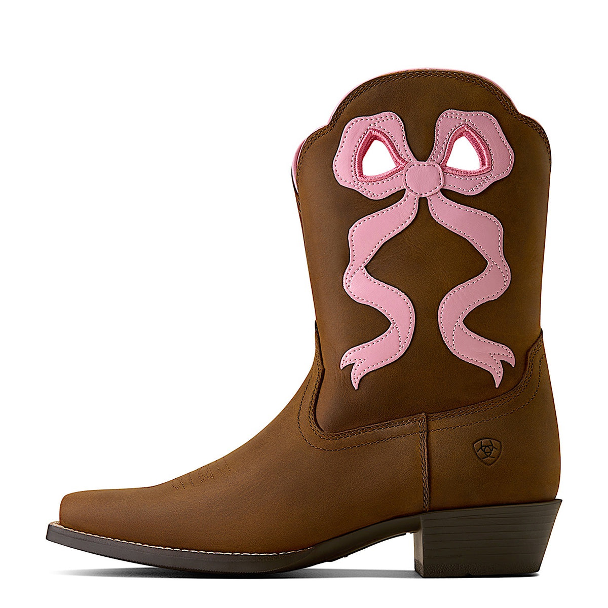Ariat Kid's Lil Beaux D Toe Western Boot - Distressed Brown