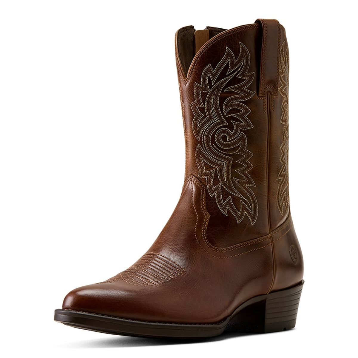 Ariat Men's Sumter R Toe Western Boot - Dark Tan