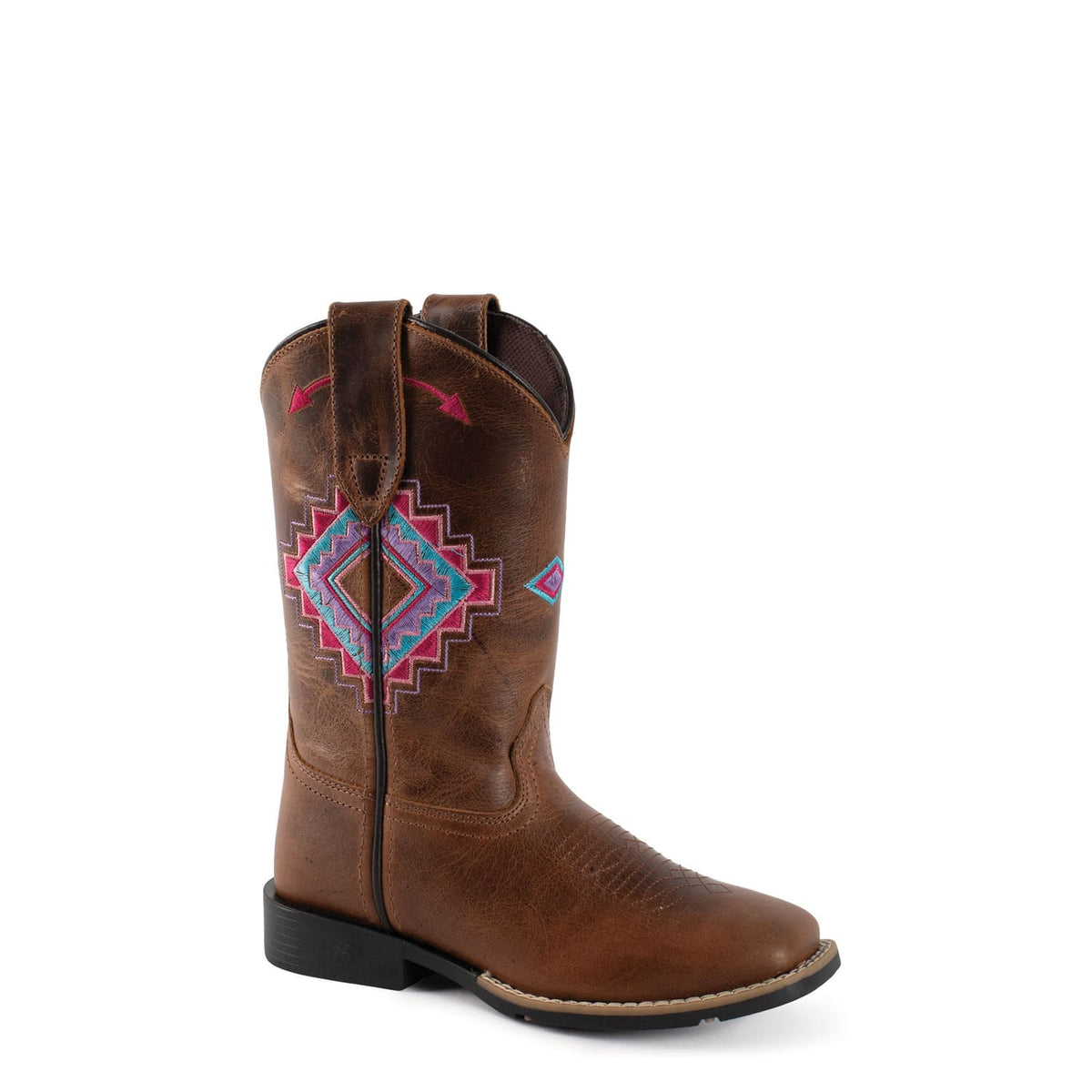 Roper Little Kid's Sundance Western Boot - Brown Leather