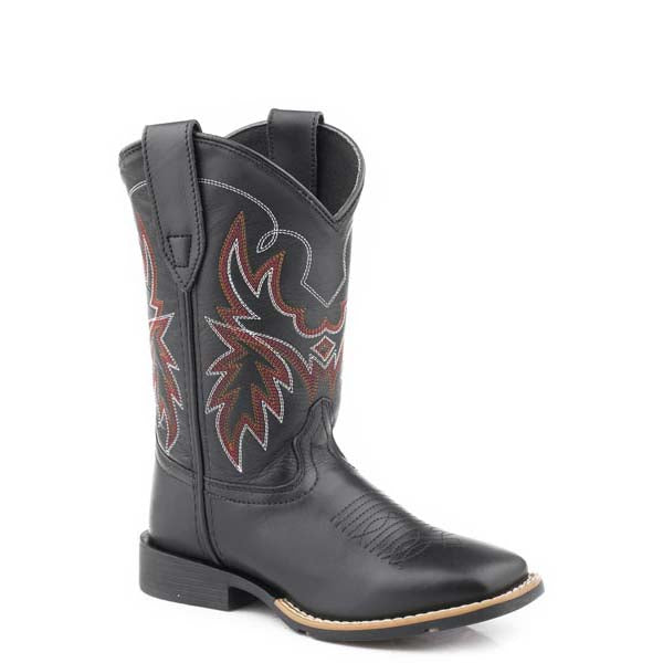 Roper BIG KIDS Sendero Western Boot - Black Leather