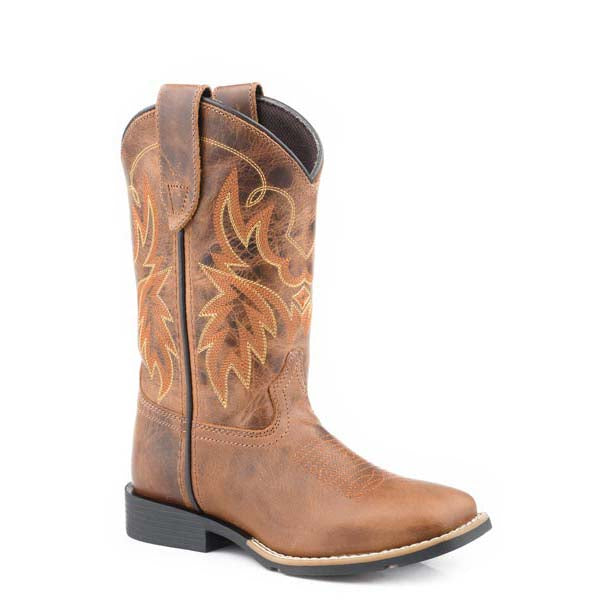 Roper BIG KIDS Sendero Western Boot - Brown Leather