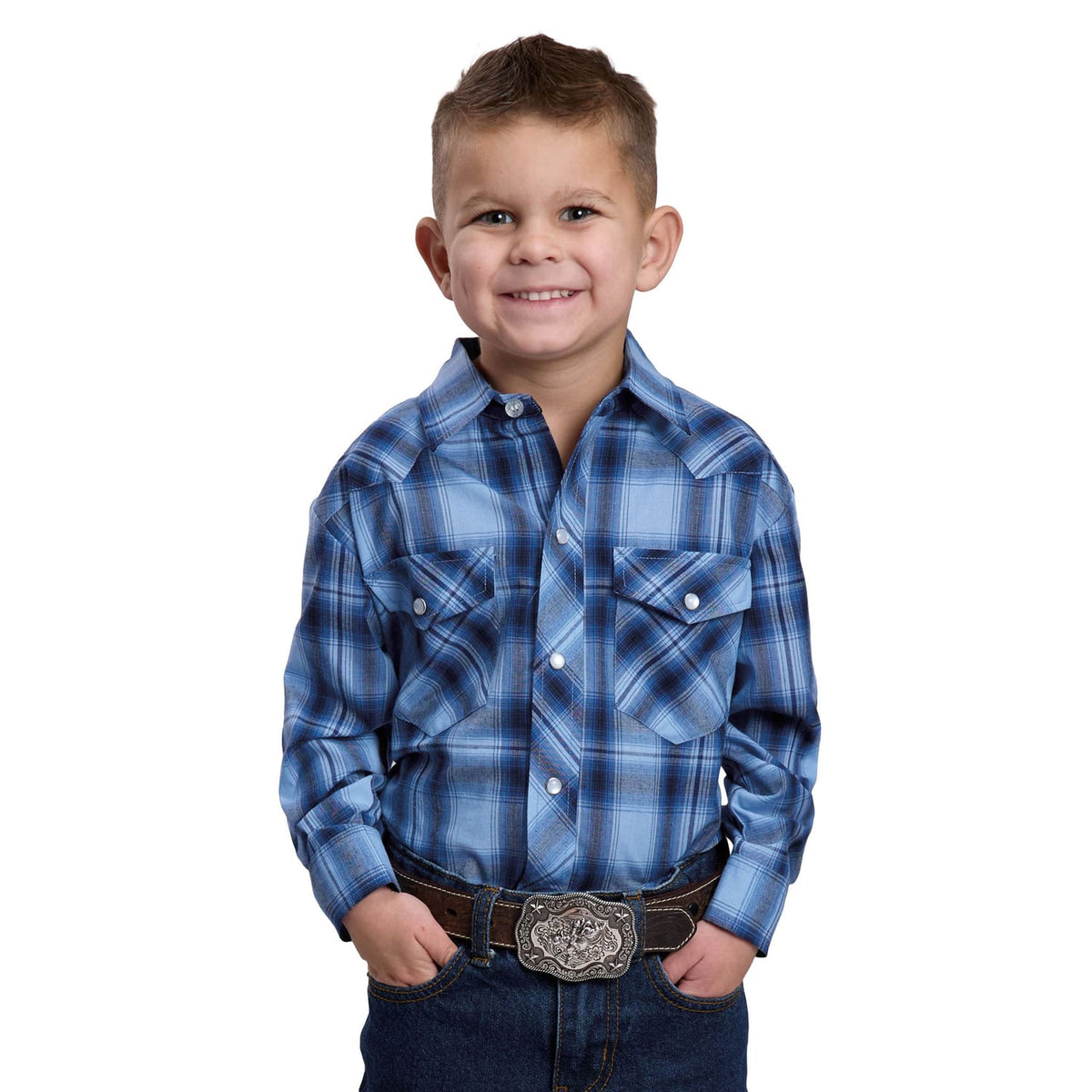 Roper Boy's Karman Classic 55/45 Collection - Blue Plaid
