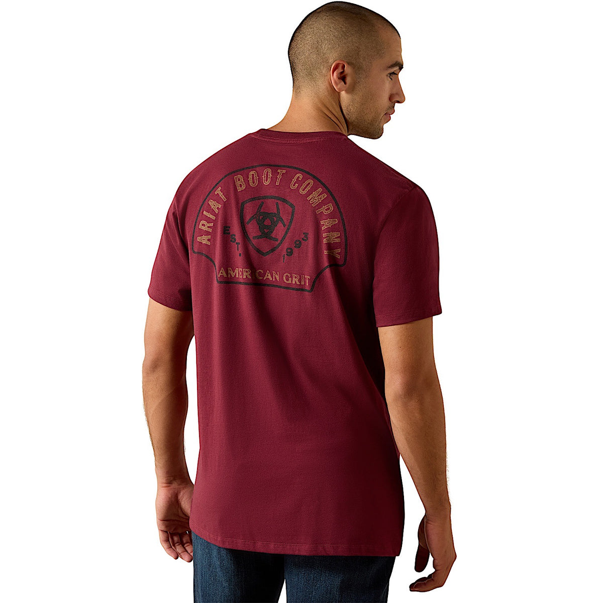 Ariat Men's Shell Game Classic Fit T-Shirt - Maroon Banner
