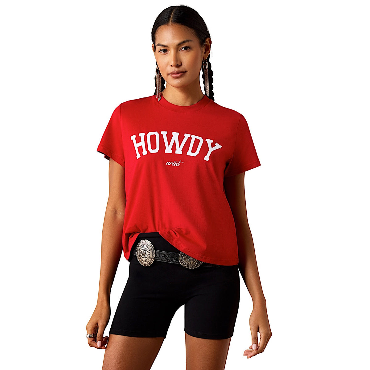Ariat Women's Collegiate Howdy T Shirt - Crimson/White