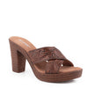 Roper Womens Mika Cross Strap -Cognac Tooled Leather