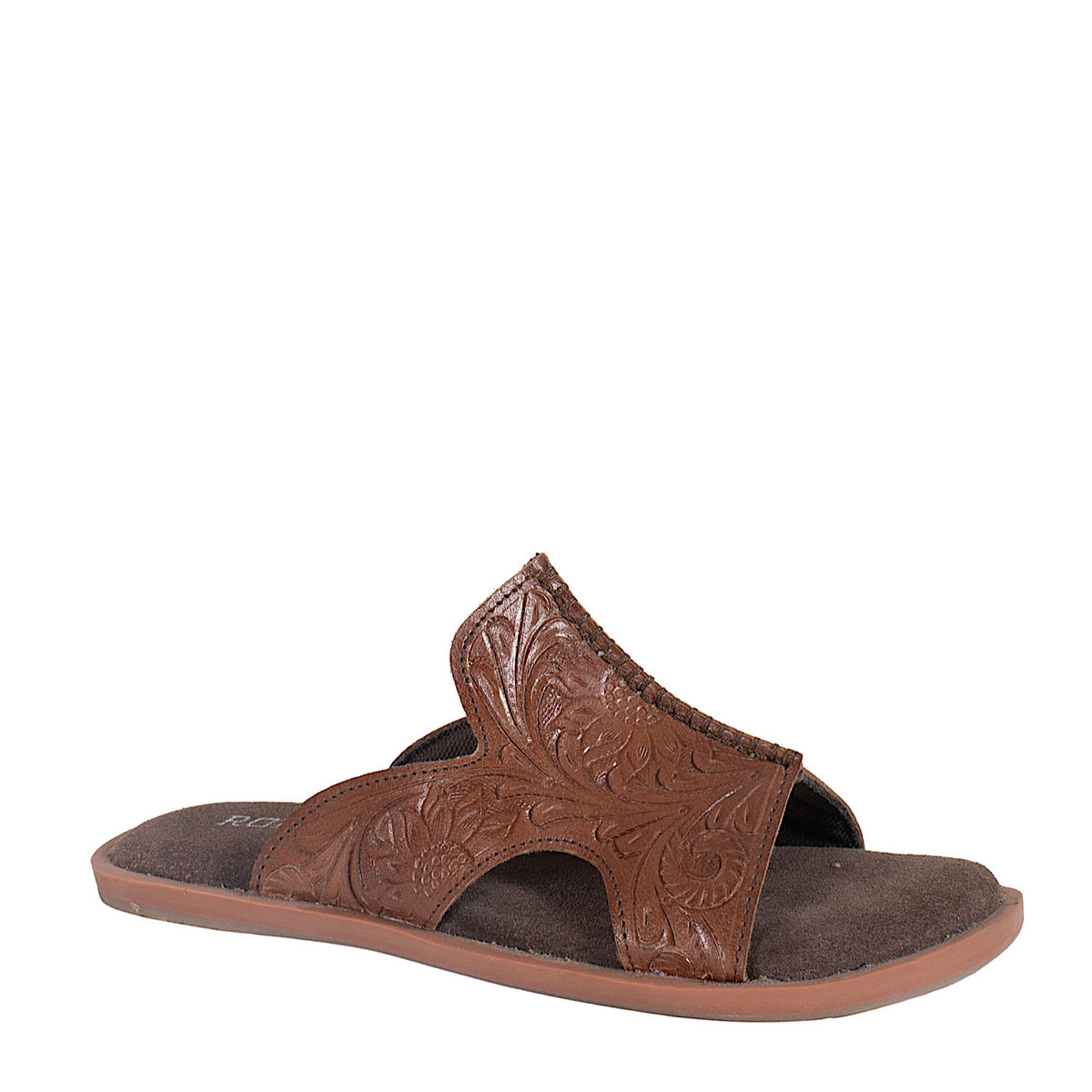 Roper Women’s Sierra Sandal - Tooled Brown Leather