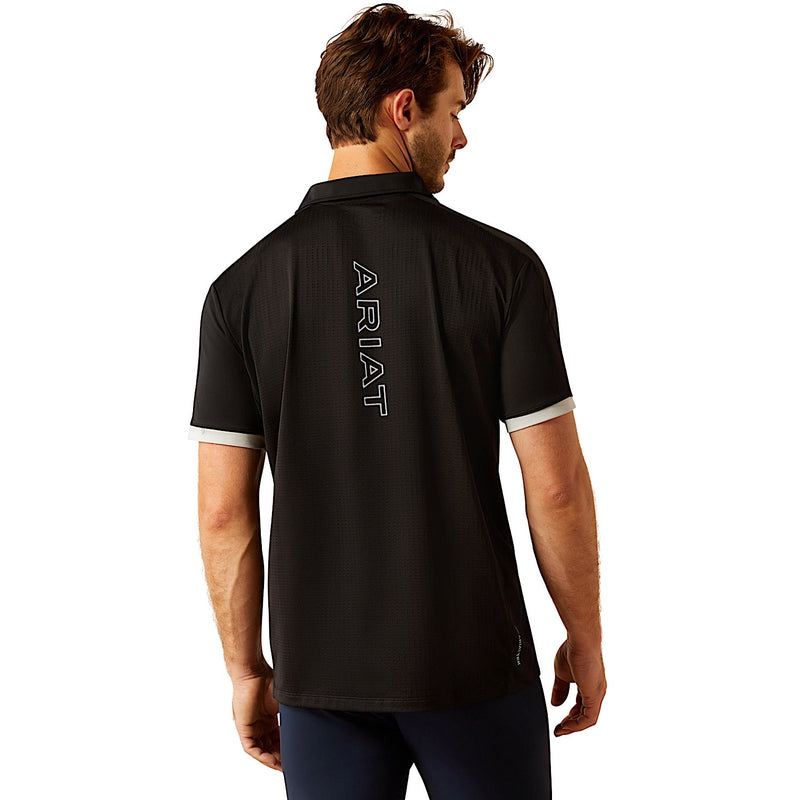 Ariat Men’s Bandera Team 1/4 Zip Polo - Black Team