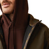 Ariat Mens Rebar Stretch Canvas Softshell Hooded Logo Jacket Wren/Black