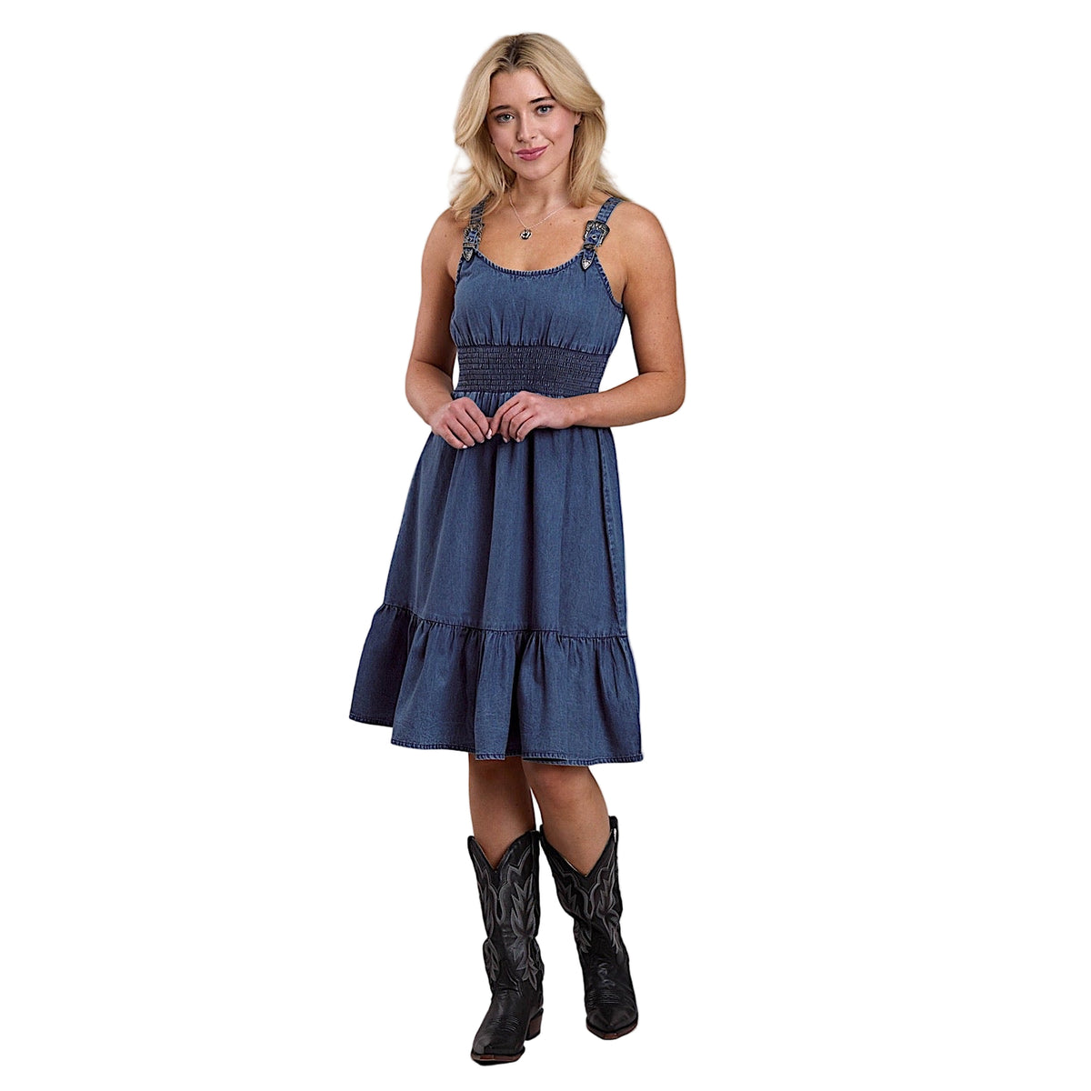 Roper Women’s Five Star Collection Denim Tank Dress - Blue