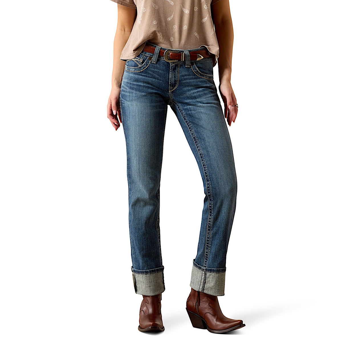 Ariat Women's Estelle Mid Rise Straight Leg Jeans - Canadian