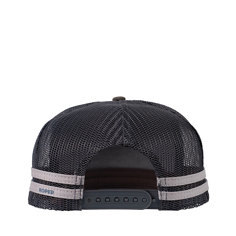 Roper Bull Skull Trucker Cap - Steel Grey