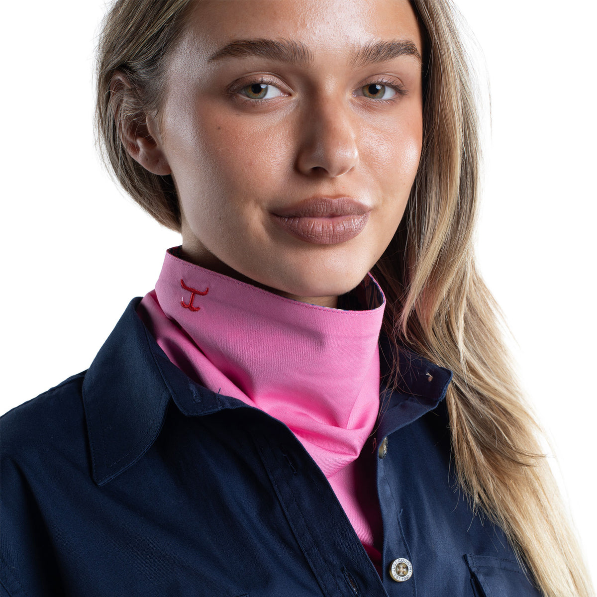 Just Country Carlee Double Sided Scarf - Deep Ultramarine Blue Chrysanthemum / Rose