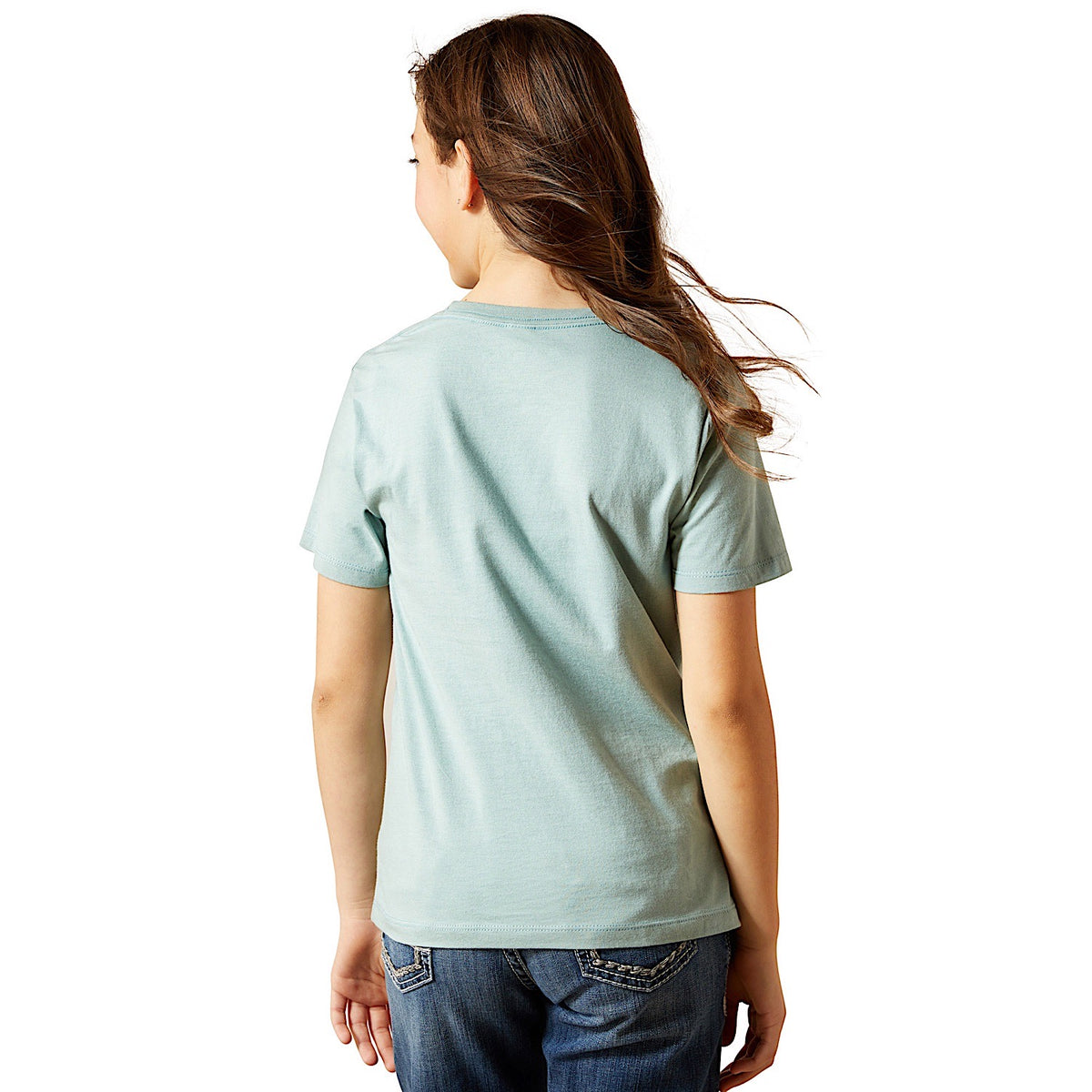Ariat Girl’s South Western Brand Lock Up T-Shirt - Rivergreen