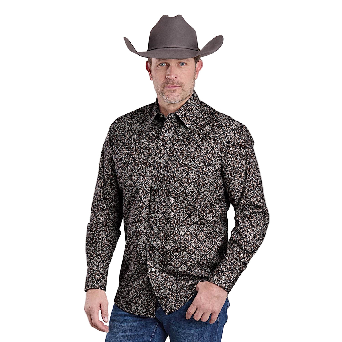 Roper Men’s Amarillo Collection Shirt - Bronze Medallion Print