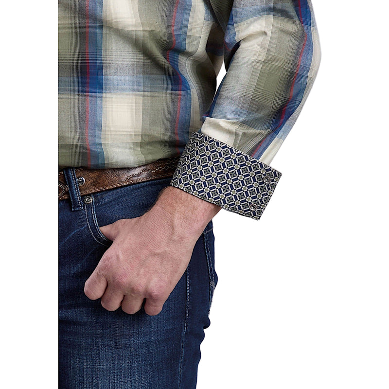 Roper Men’s Amarillo Collection Shirt - Evergreen Plaid