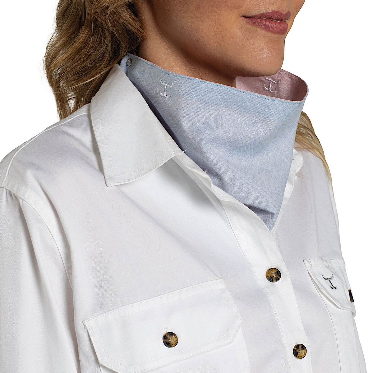 Just Country Carlee Double Sided Scarf - Powder Pink/Powder Blue