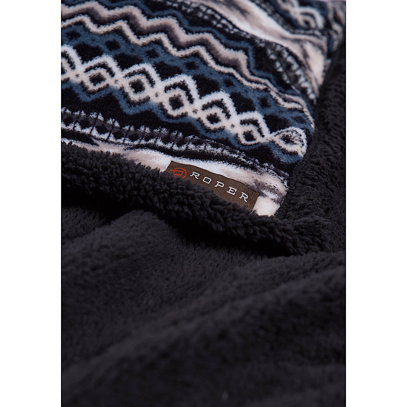 Roper Aztec Fleece Throw - Black
