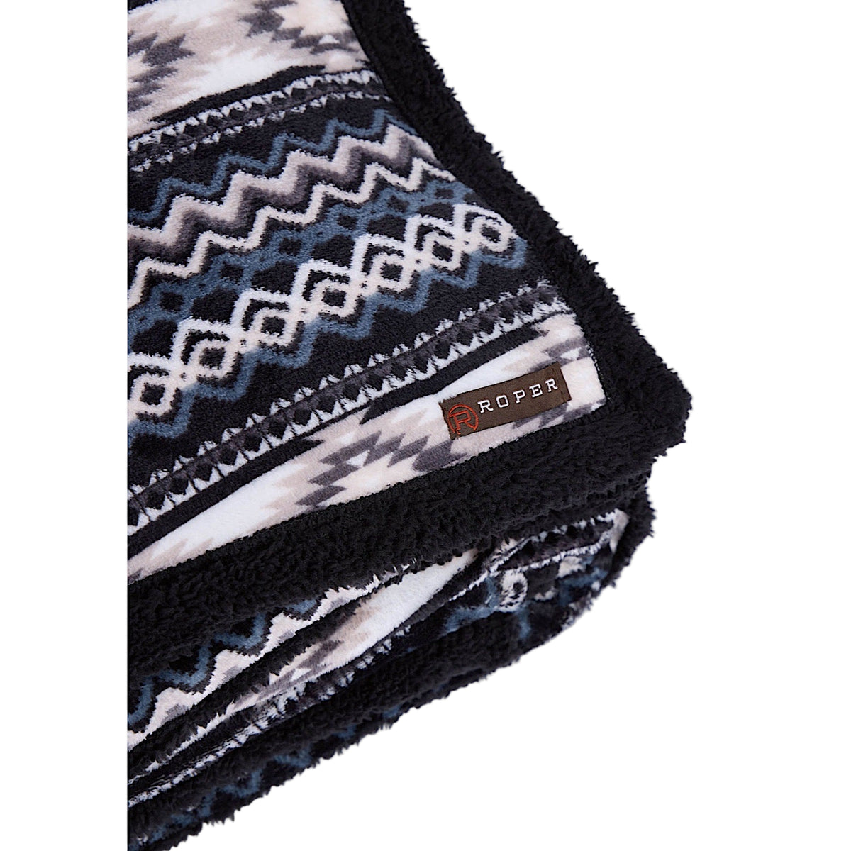 Roper Aztec Fleece Throw - Black