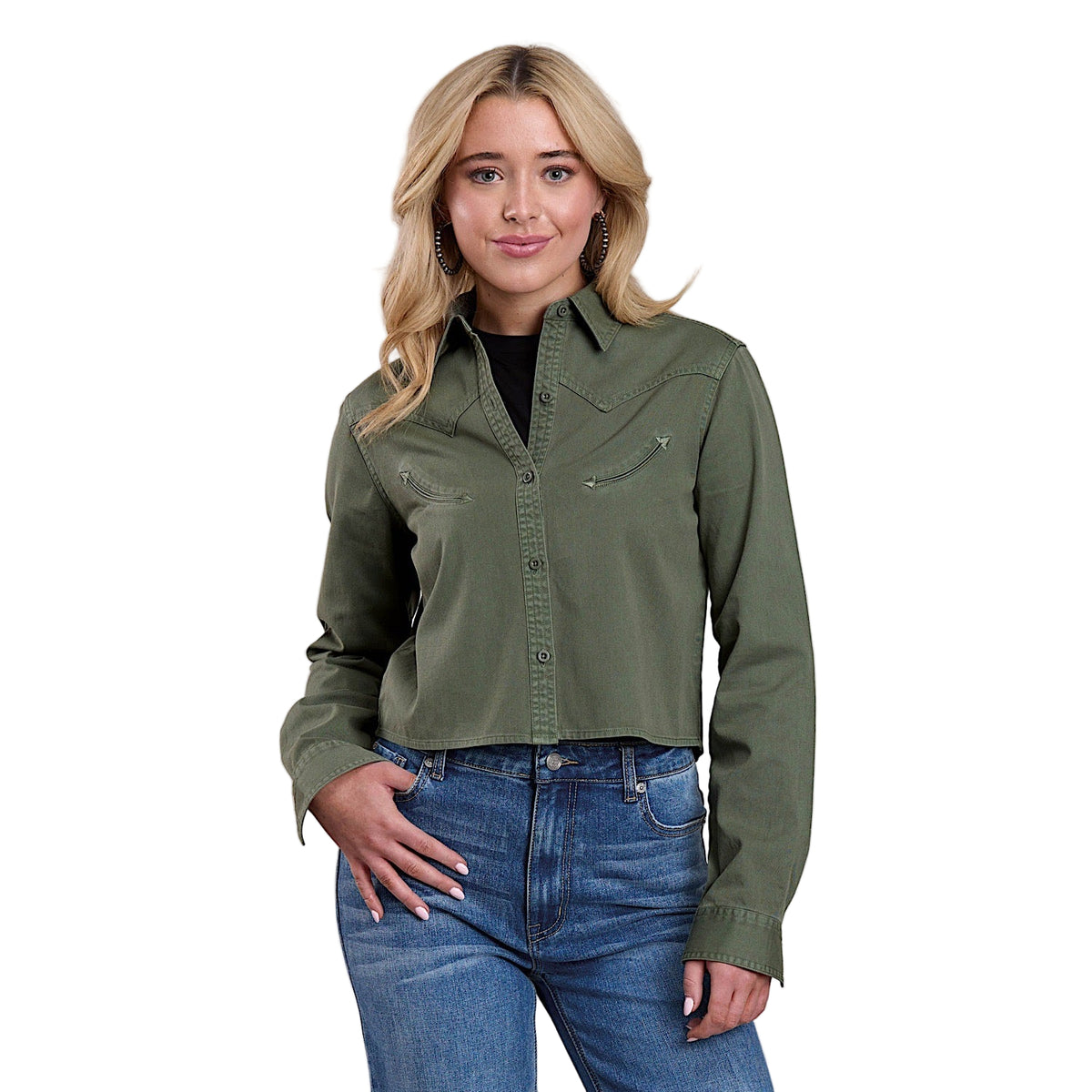 Roper Women’s Five Star Collection Long Sleeve Loden Shirt - Green