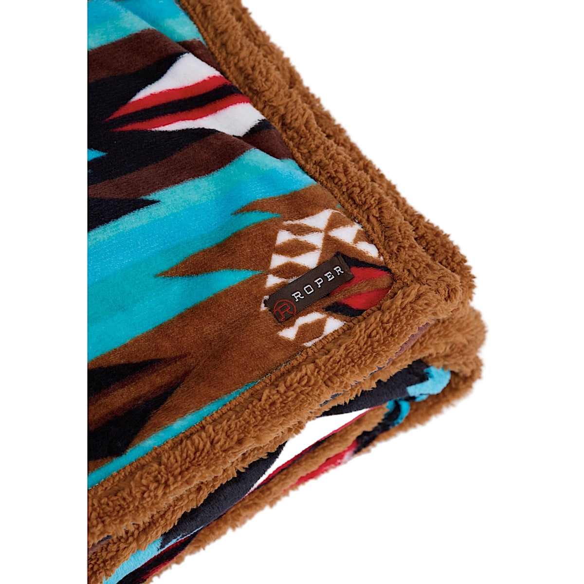 Roper Aztec Fleece Throw - Turquoise