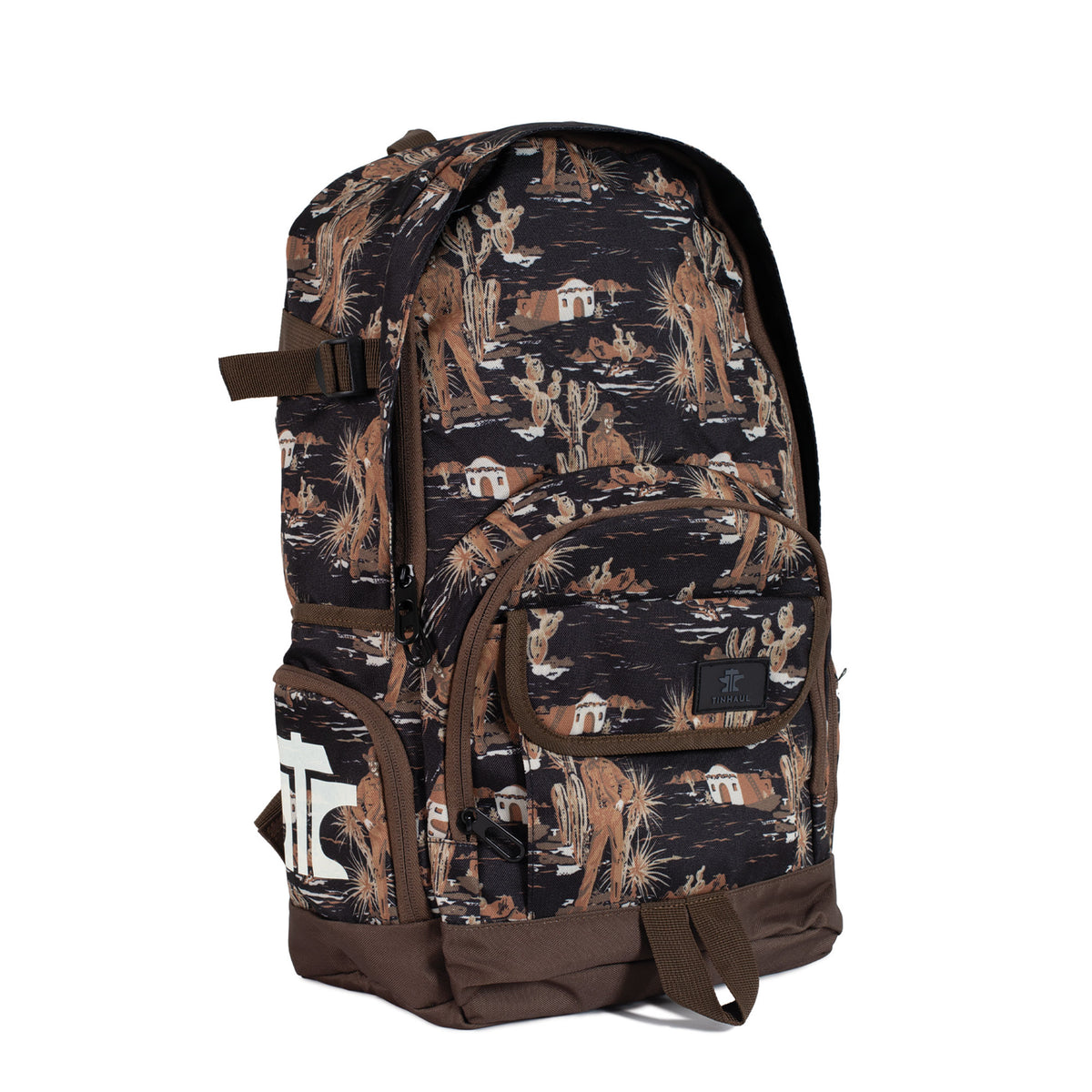 Tin Haul Print Backpack - Brown Western Scene