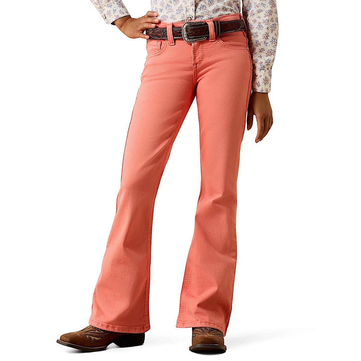 Ariat Girl's Ella Flare Jeans - Peach
