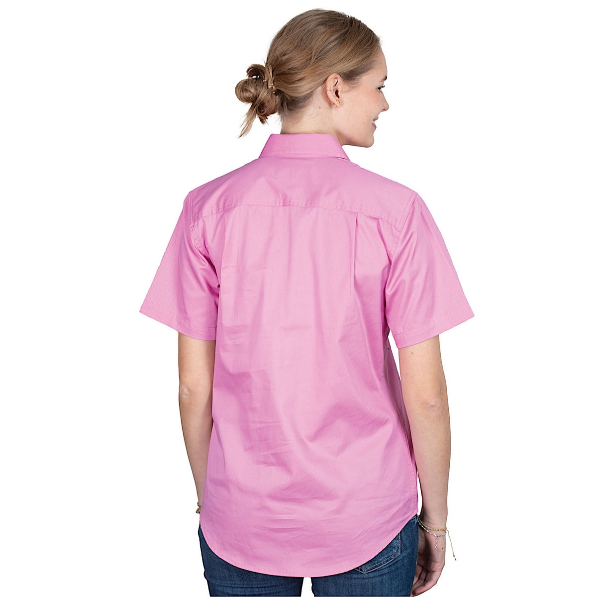Just Country Women’s Evie Half Button Short Sleeve Work Shirt - Musk