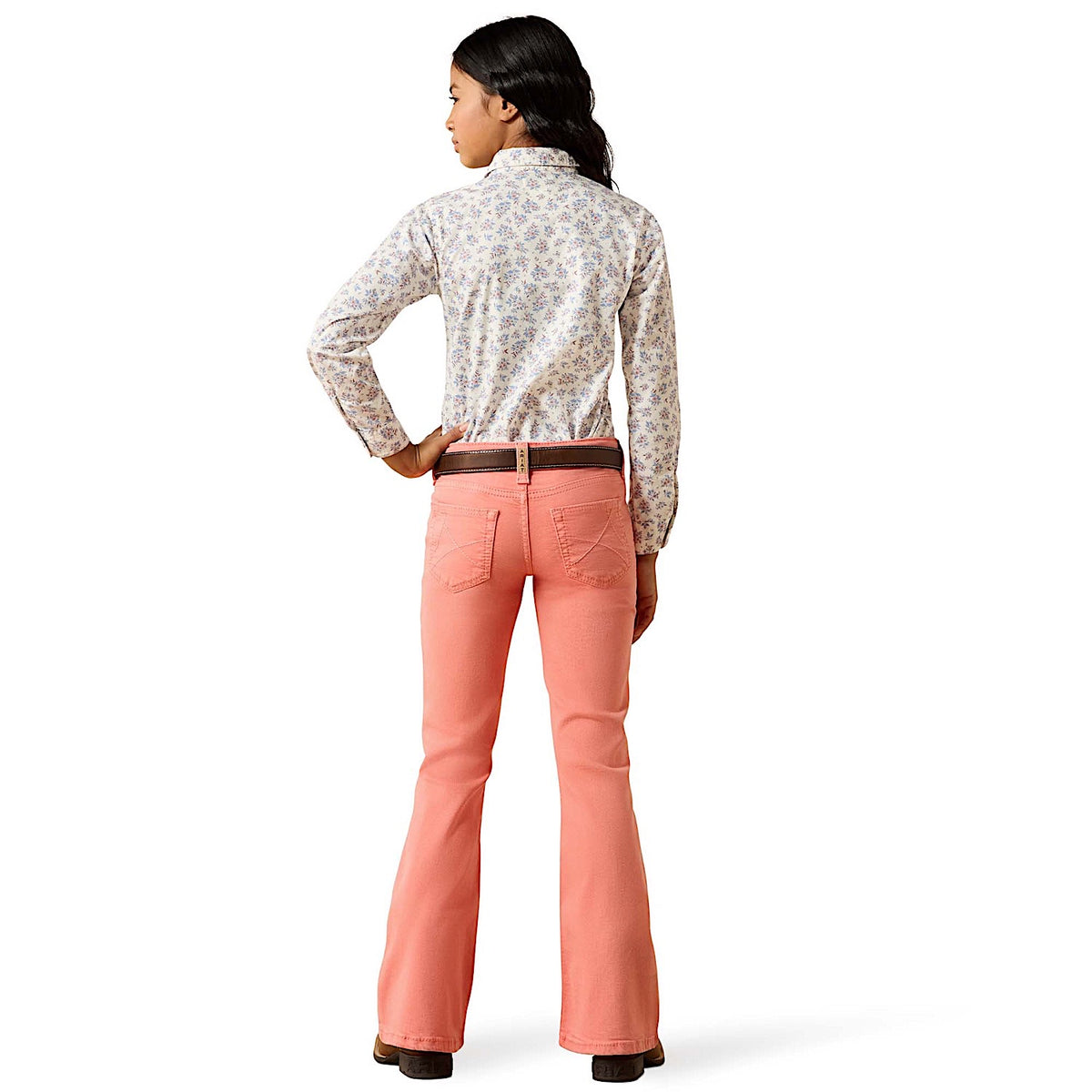 Ariat Girl's Ella Flare Jeans - Peach